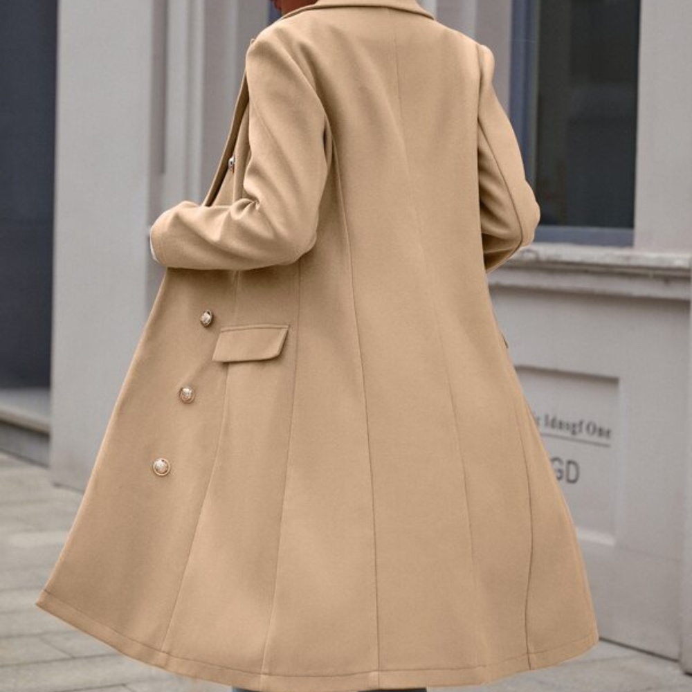 Classic Black Button up Long Jacket Coat Shabby chic - Picture 10 of 12
